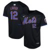 francisco lindor 12 new york mets alternate limited youth jersey black