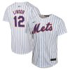 francisco lindor 12 new york mets home game player youth jersey white