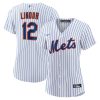 francisco lindor 12 new york mets home women jersey white