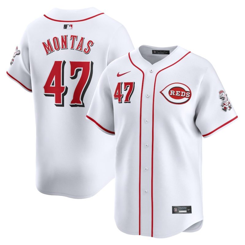 frankie montas 47 cincinnati reds home limited player men jersey white