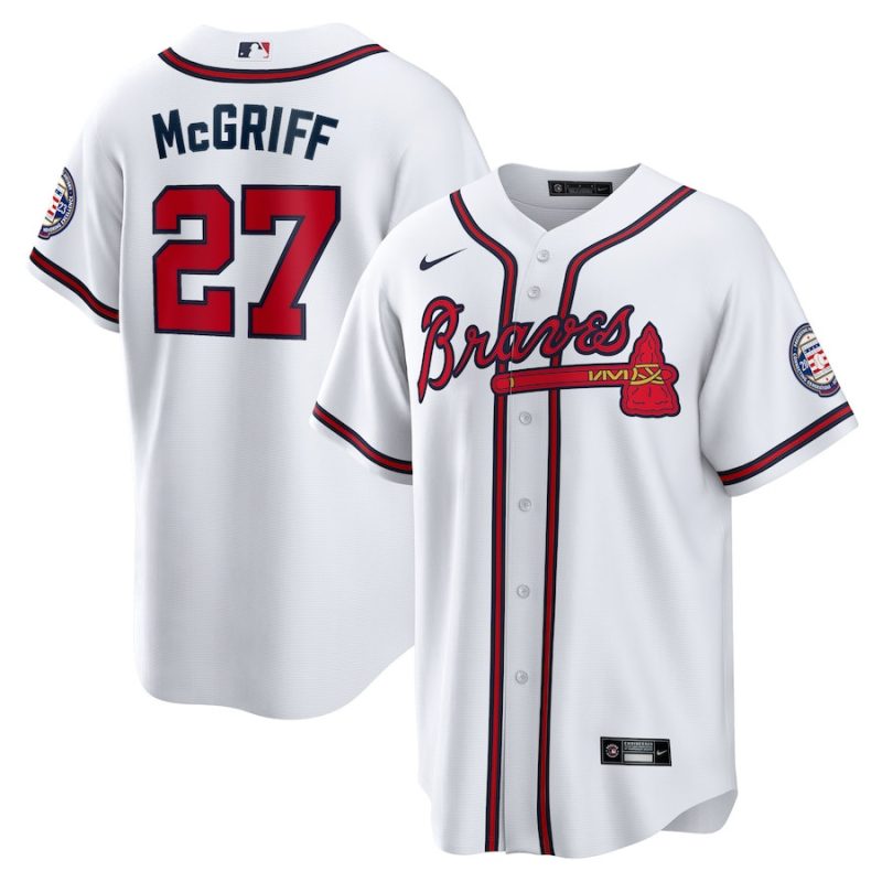 fred mcgriff 27 atlanta braves 2023 hall of fame patch inline men jersey white