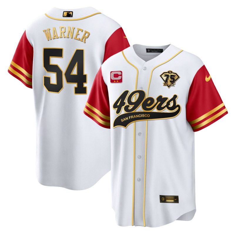 fred warner 54 san francisco 49ers baseball men jersey color sleeve