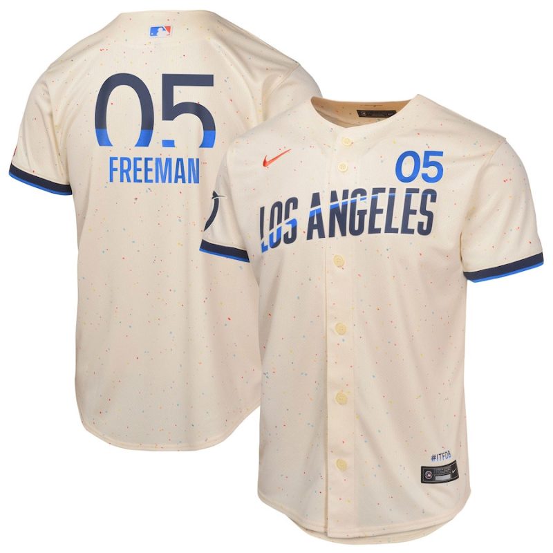 freddie freeman 5 los angeles dodgers 2024 city connect limited youth jersey cream