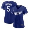 freddie freeman 5 los angeles dodgers alternate women jersey royal