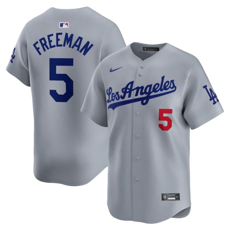 freddie freeman 5 los angeles dodgers away limited player men jersey gray