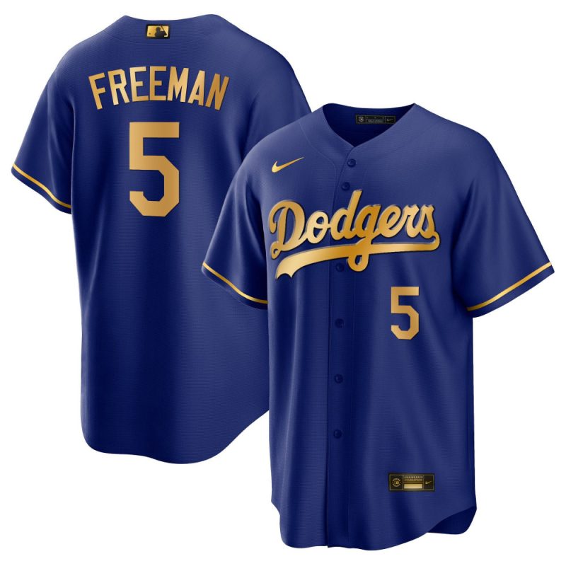 freddie freeman 5 los angeles dodgers baseball men jersey cool royal gold