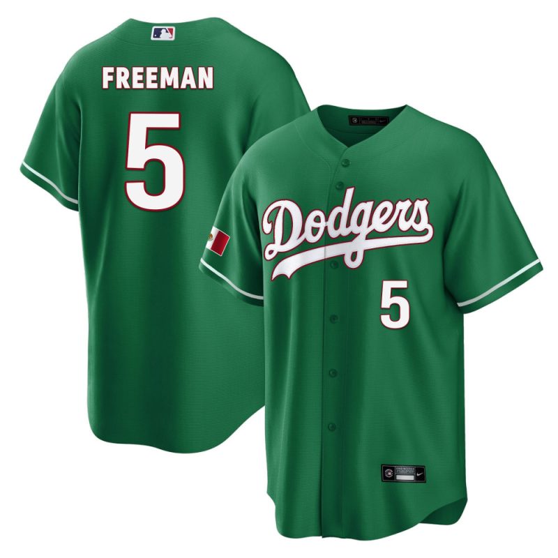 freddie freeman 5 los angeles dodgers mexico baseball men jersey green