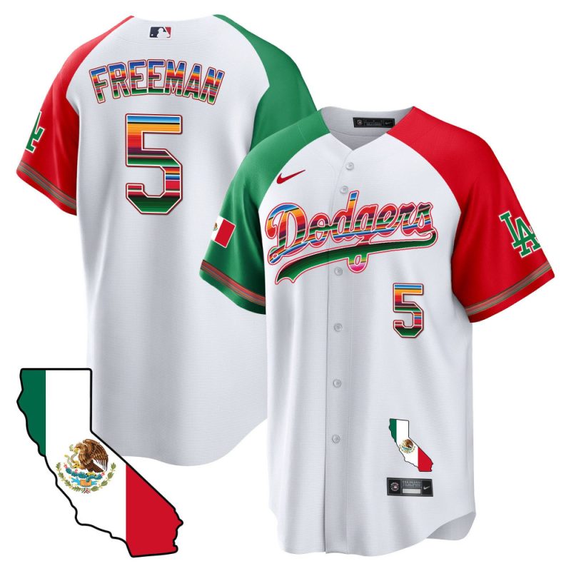 freddie freeman 5 los angeles dodgers mexico california map baseball men jersey alternate