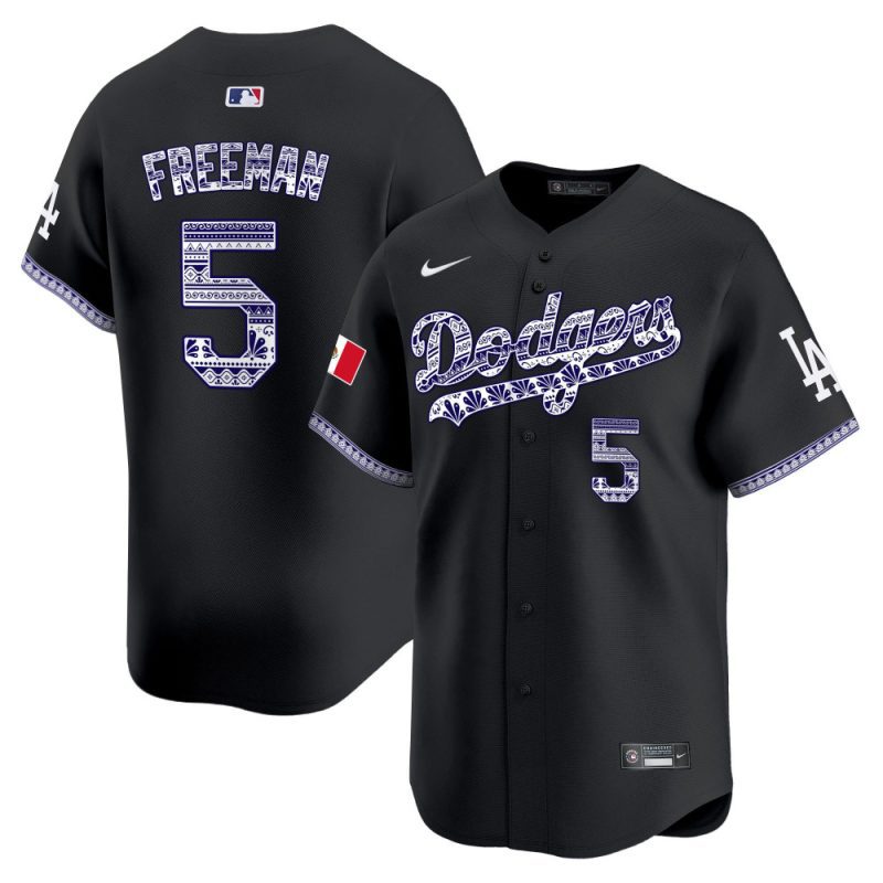 freddie freeman 5 los angeles dodgers mexico men jersey black