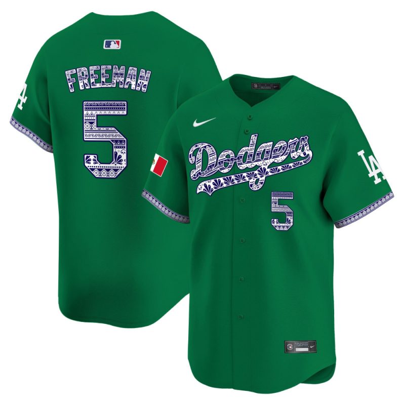 freddie freeman 5 los angeles dodgers mexico men jersey green