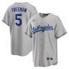 freddie freeman 5 los angeles dodgers road men jersey gray