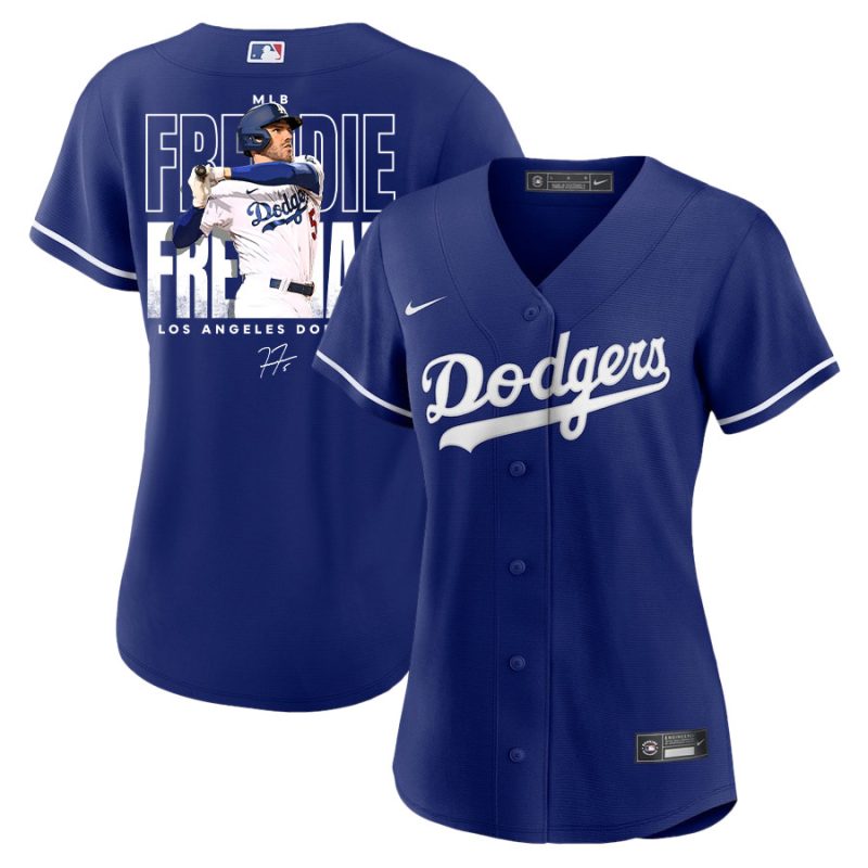 freddie freeman 5 los angeles dodgers signed home run 2023 alternate player women jersey royal