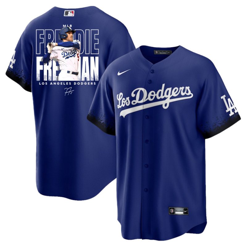 freddie freeman 5 los angeles dodgers signed home run 2023 city connect player men jersey royal