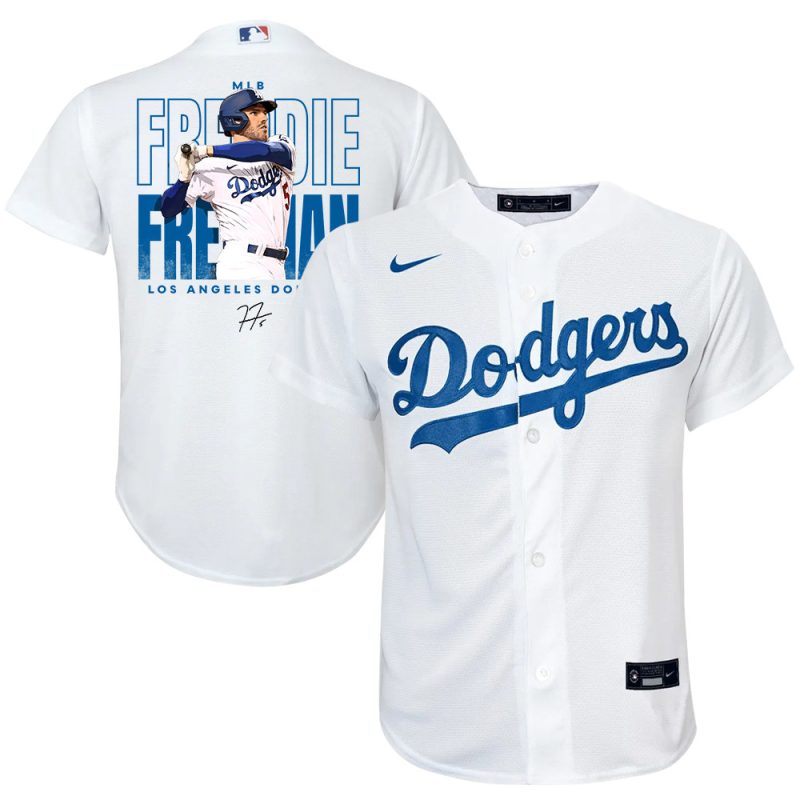 freddie freeman 5 los angeles dodgers signed home run 2023 home player youth jersey white