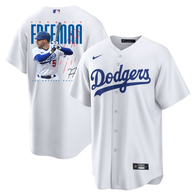 freddie freeman 5 los angeles dodgers signed logo 2023 home player men jersey white