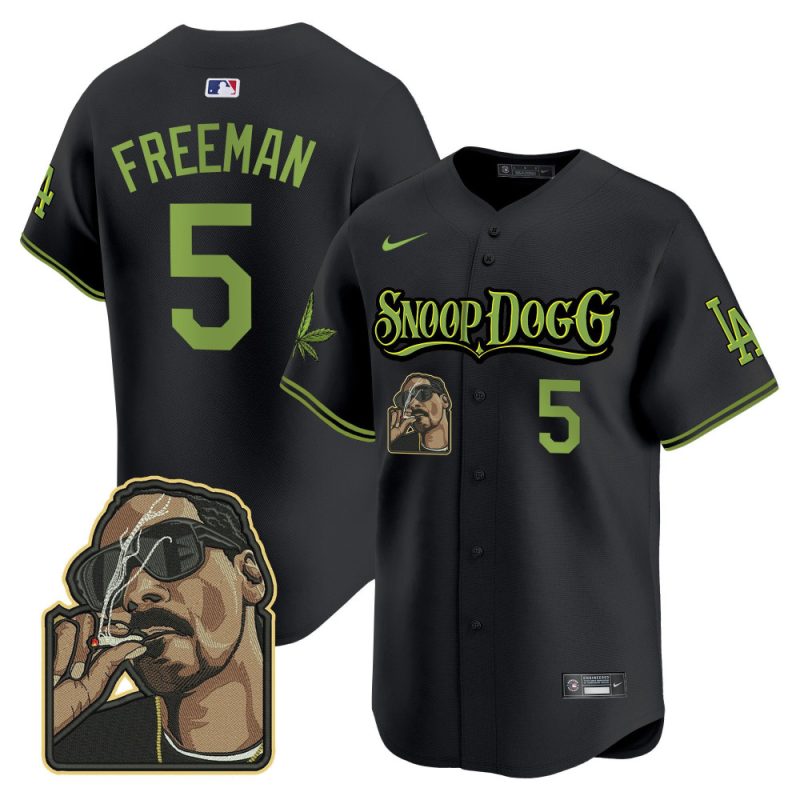 freddie freeman 5 los angeles dodgers snoop dogg men jersey black