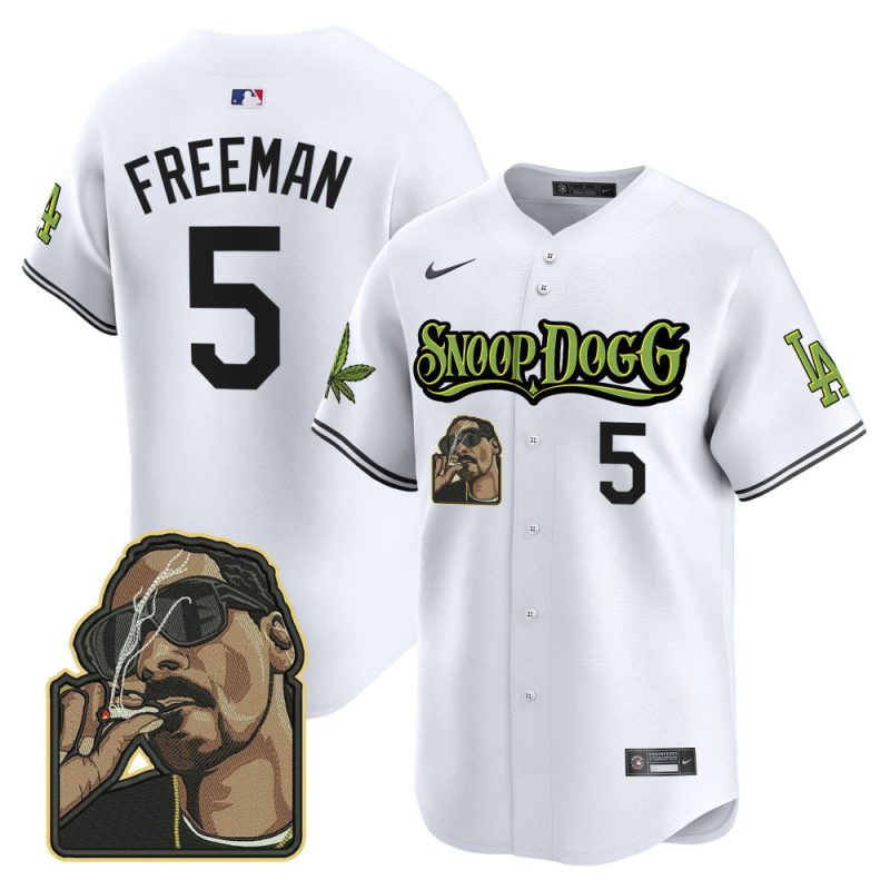 freddie freeman 5 los angeles dodgers snoop dogg men jersey white