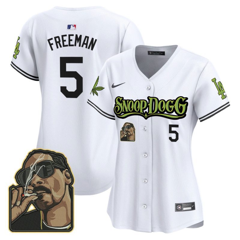 freddie freeman 5 los angeles dodgers snoop dogg women jersey white