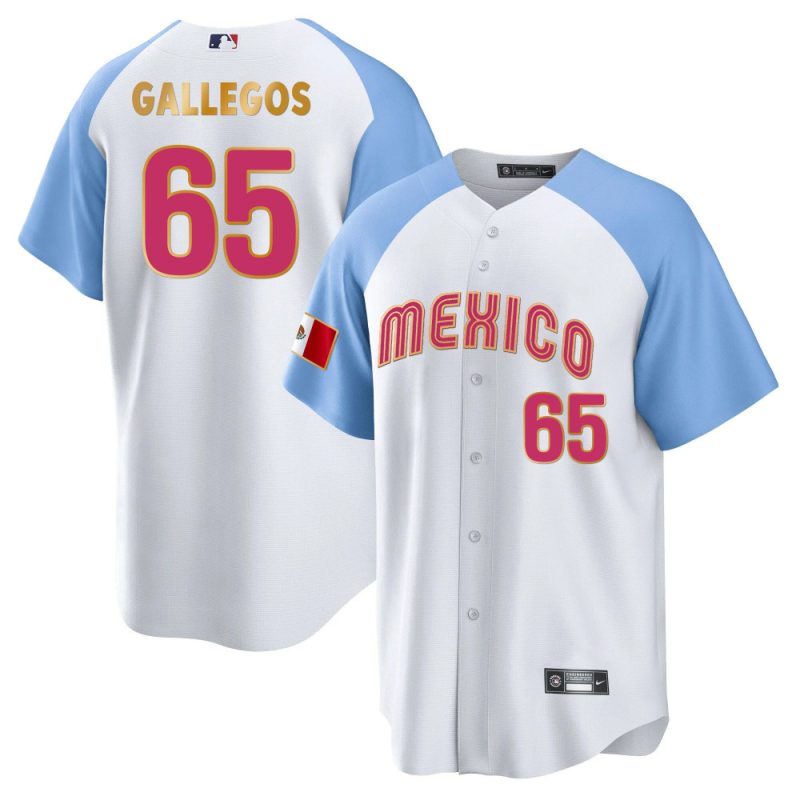 gallegos 65 mexico 2023 baseball men jersey white