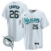 garrett cooper 26 miami marlins throwback men jersey white