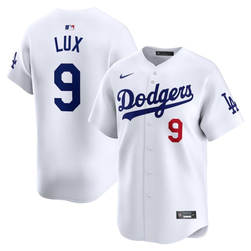 gavin lux 9 los angeles dodgers home limited player men jersey white