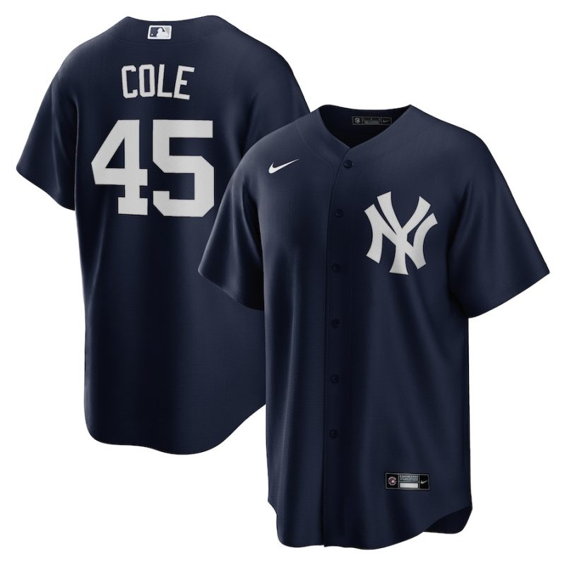 gerrit cole 45 new york yankees alternate men jersey navy