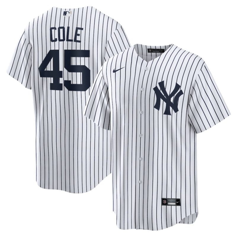 gerrit cole 45 new york yankees home men jersey white