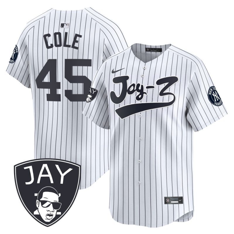 gerrit cole 45 new york yankees jay z men jersey white