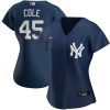 gerrit cole 45 new york yankees women alternate jersey navy