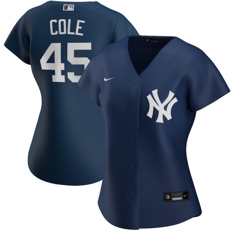 gerrit cole 45 new york yankees women alternate jersey navy