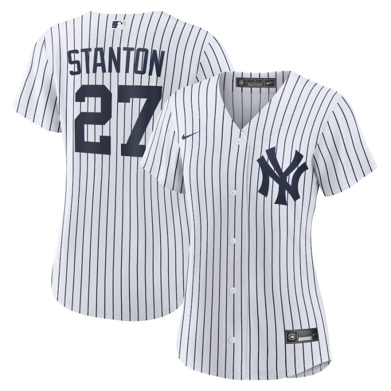 giancarlo stanton 27 new york yankees home women jersey white