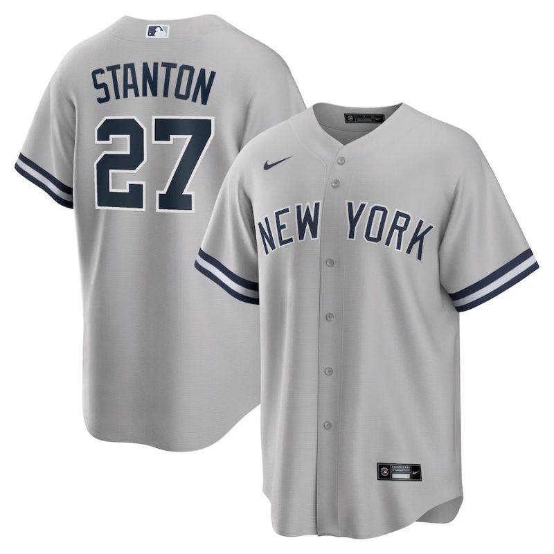 giancarlo stanton 27 new york yankees road jersey gray