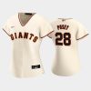 giants 28 buster posey home cream womens jersey jersey