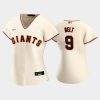 giants 9 brandon belt home cream womens jersey jersey