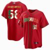 giovanny gallegos 56 mexico 2023 flag baseball men jersey red gold