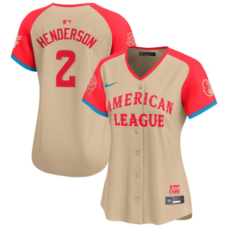 gunnar henderson 2 american league 2024 all star game limited player women jersey cream