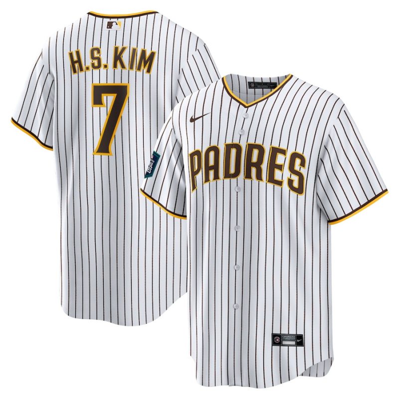 ha seong kim 7 san diego padres 2024 mlb world tour seoul series home player men jersey white