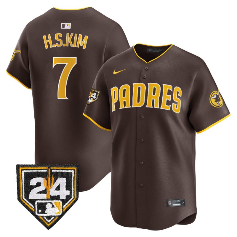 ha seong kim 7 san diego padres 2024 spring training men jersey brown