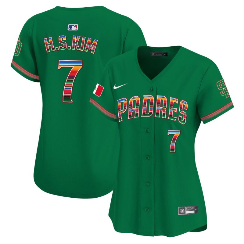 ha seong kim 7 san diego padres mexico women jersey green