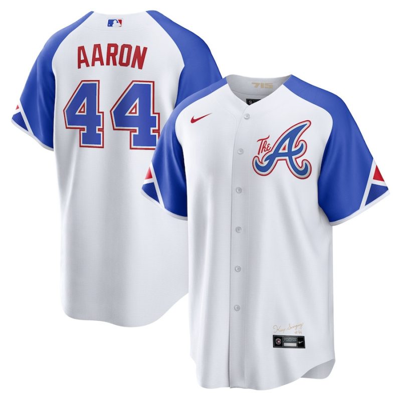 hank aaron 44 atlanta braves 2023 city connect men jersey white