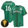 hector herrera 16 mexico national 2023 gold cup champions baseball men jersey green