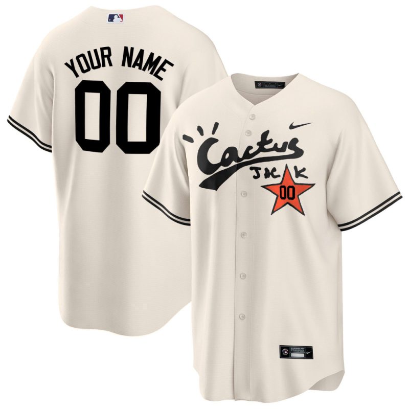 houston astros cactus jack customized men jersey cream