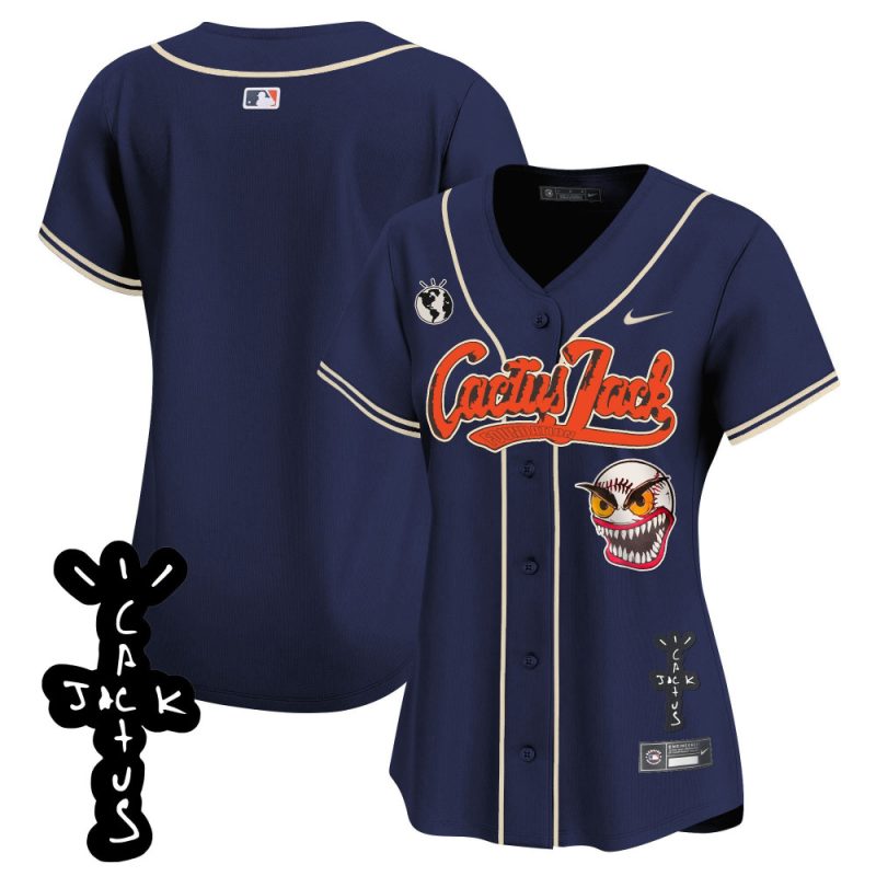 houston astros cactus jack patch v2 women jersey navy