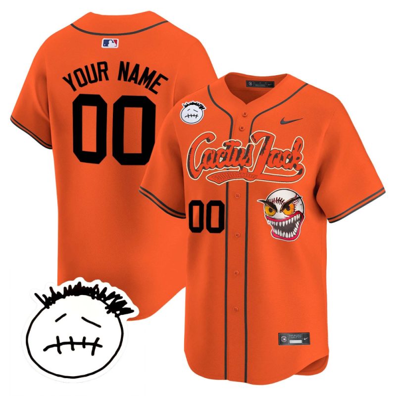 houston astros cactus jack patch v3 custom men jersey orange