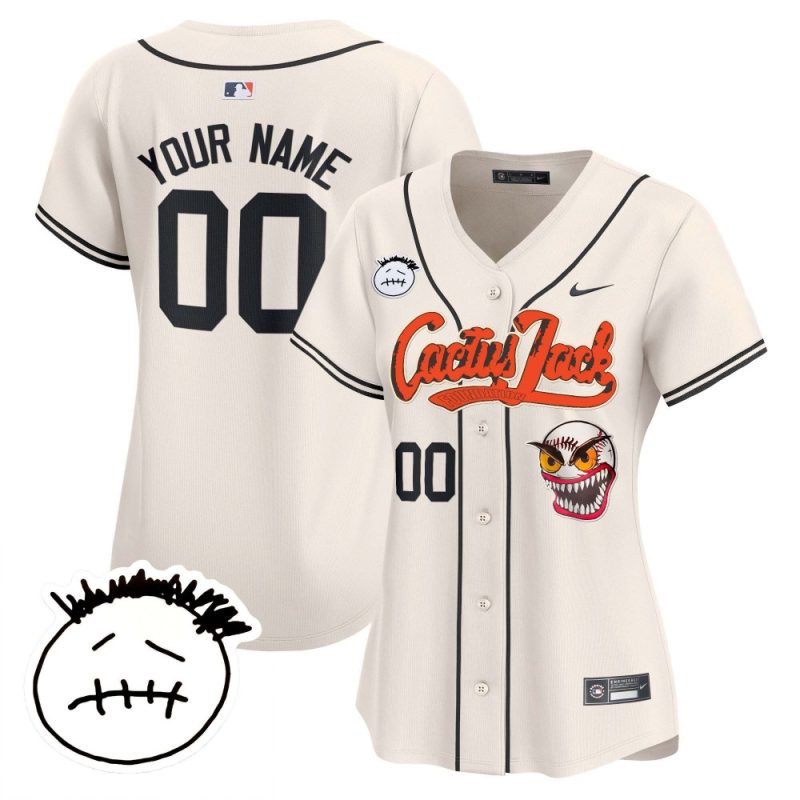 houston astros cactus jack patch v3 custom women jersey cream