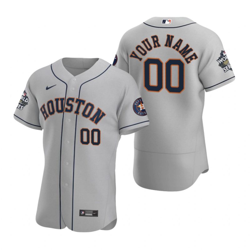 houston astros custom 00 gray 2022 world series jersey