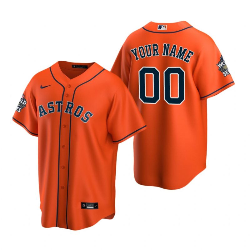 houston astros custom 00 orange 2022 world series jersey