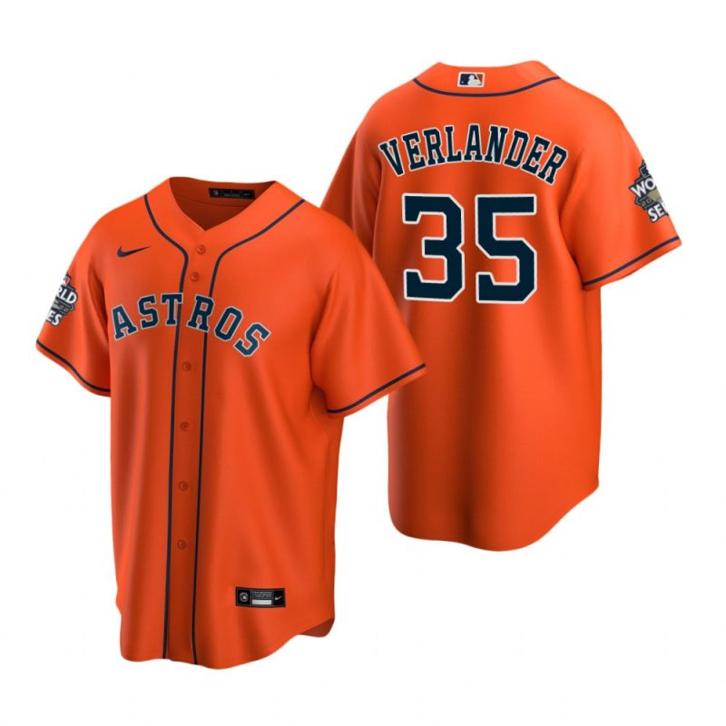 houston astros justin verlander 35 orange 2022 world series jersey