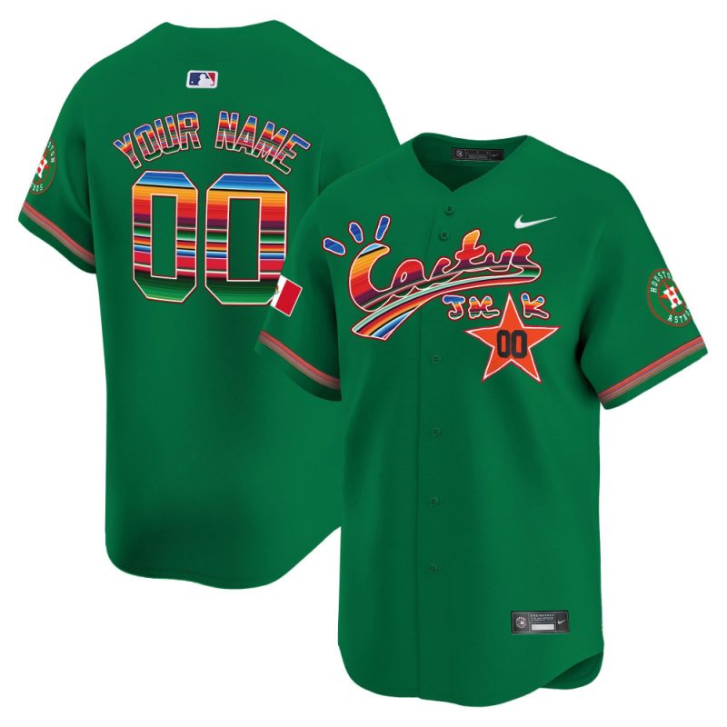 houston astros mexico cactus jack custom men jersey green