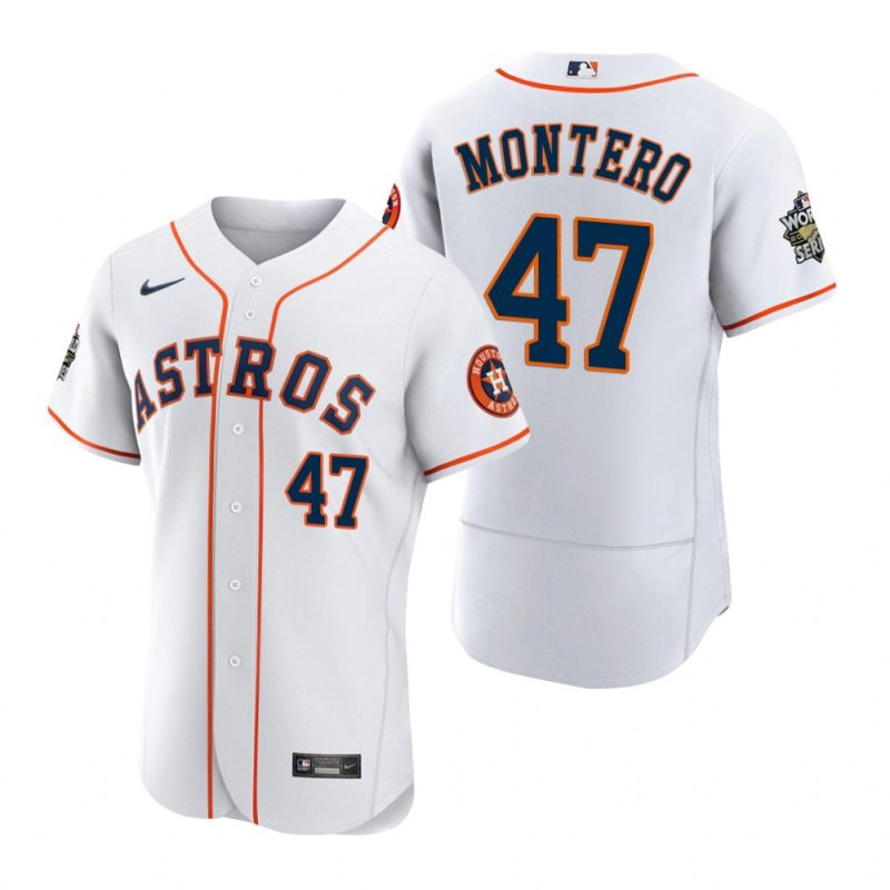 houston astros rafael montero 47 white 2022 world series jersey